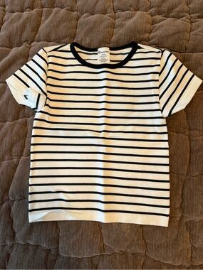 No Boundaries Black & White Striped Short Sleeve Tee